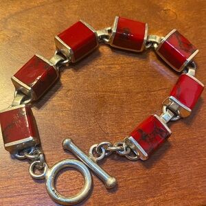 SILPADA LARGE CHUNKY JASPER & STERLING BRACELET